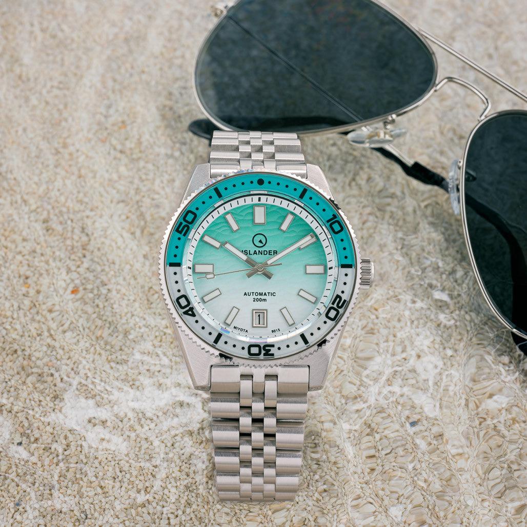Islander Northport Hi-Beat Automatic Dive Watch with Seafoam Green