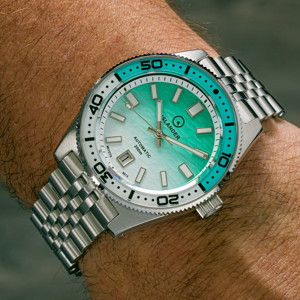 Islander Northport Hi-Beat Automatic Dive Watch with Seafoam Green