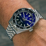 Islander Northport Hi-Beat Automatic Dive Watch with Black and Purple Ripple Dial #ISL-157 wrist