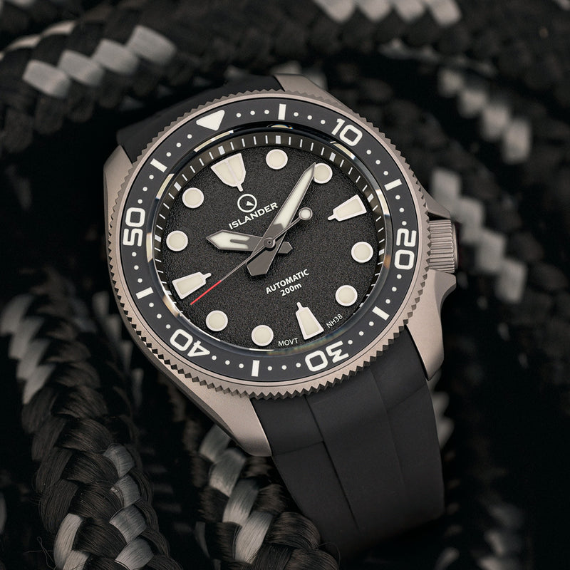 Islander Sands Point Titanium Diver with Black Sand Dial #ISL-158 lifestyle