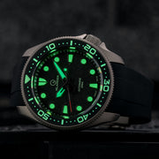 Islander Sands Point Titanium Diver with Black Sand Dial #ISL-158 lume