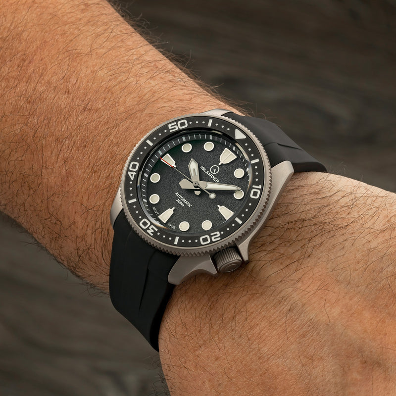 Islander Sands Point Titanium Diver with Black Sand Dial #ISL-158 wrist