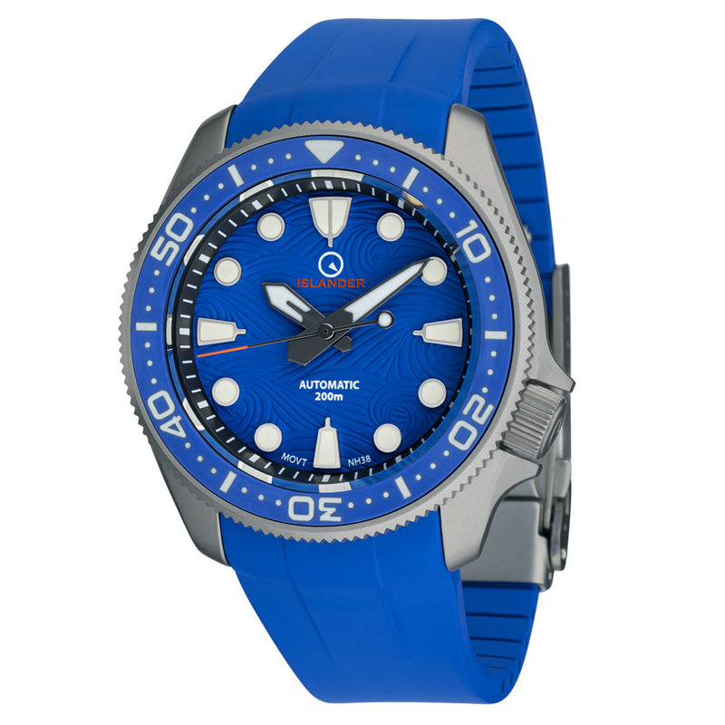 Islander Sands Point Titanium Diver with Blue Wave Dial #ISL-159 zoom