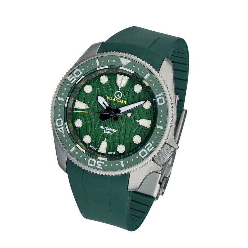 Islander Sands Point Titanium Diver with Green Kelp Dial #ISL-160 tilt
