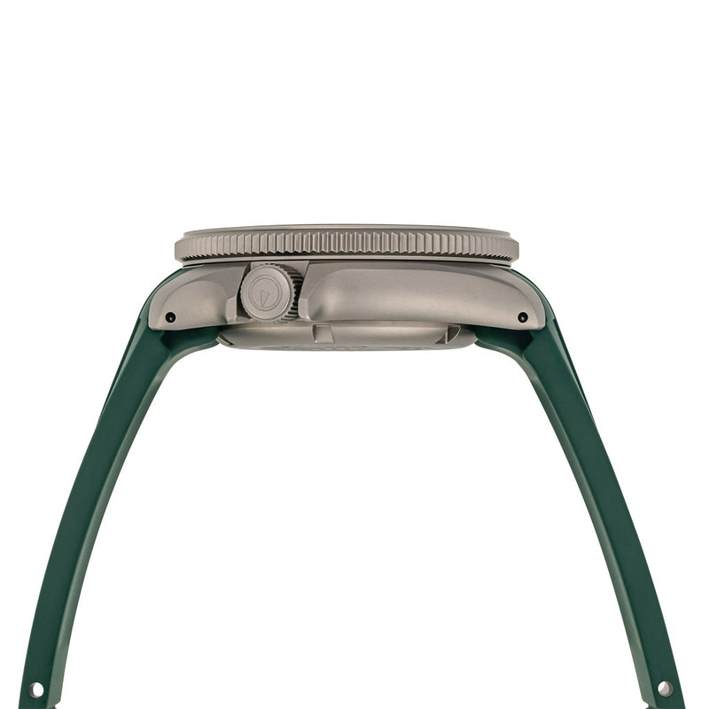 Islander Sands Point Titanium Diver with Green Kelp Dial #ISL-160 crown