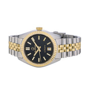 Islander Brookville Hi-Beat Automatic Two-Tone Dress Watch with Black Dial #ISL-162