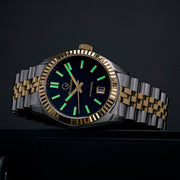 Islander Brookville Hi-Beat Automatic Two-Tone Dress Watch with Black Dial #ISL-162
