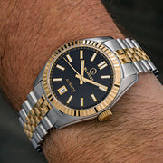 Islander Brookville Hi-Beat Automatic Two-Tone Dress Watch with Black Dial #ISL-162