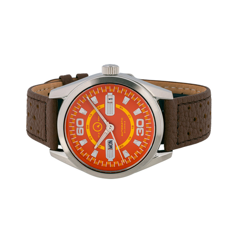 Islander Automatic Sport Watch with Red and Yellow Dial #ISL-164 side