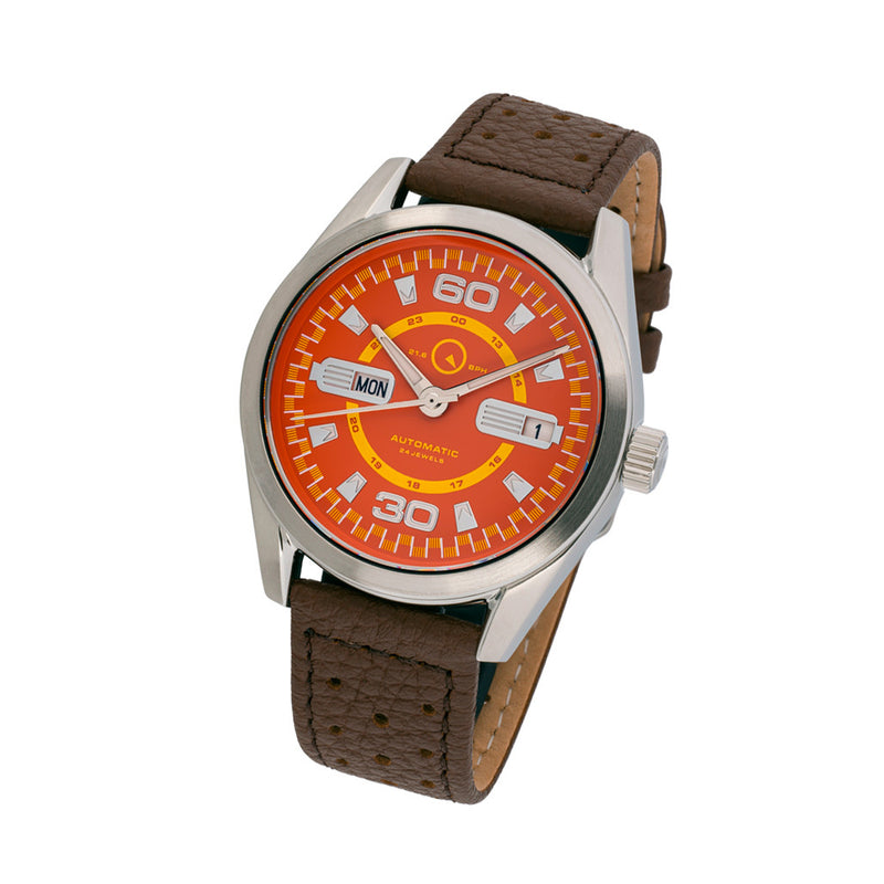 Islander Automatic Sport Watch with Red and Yellow Dial #ISL-164 tilt
