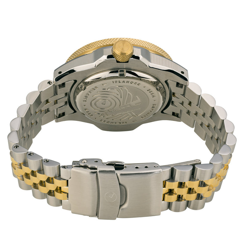Islander Roslyn Two-Tone Dive Watch with Radiant Blue Dial #ISL-167 back