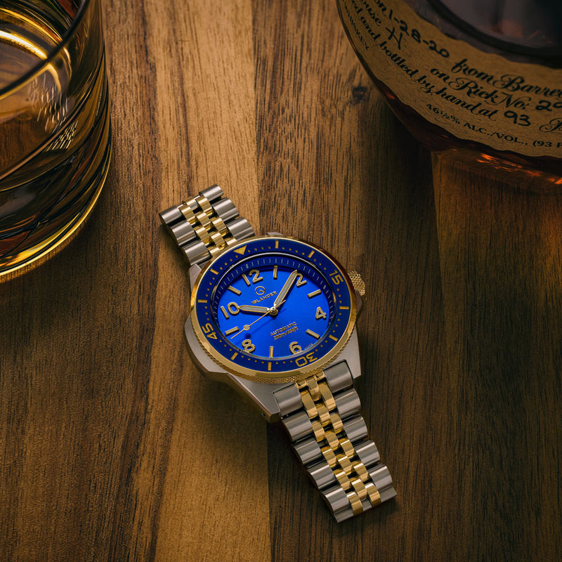 Islander Roslyn Two-Tone Dive Watch with Radiant Blue Dial #ISL-167 lifestyle