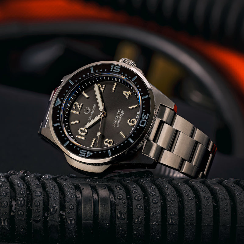 Islander Roslyn Gun Metal Dive Watch with Black Dial #ISL-168 lifestyle