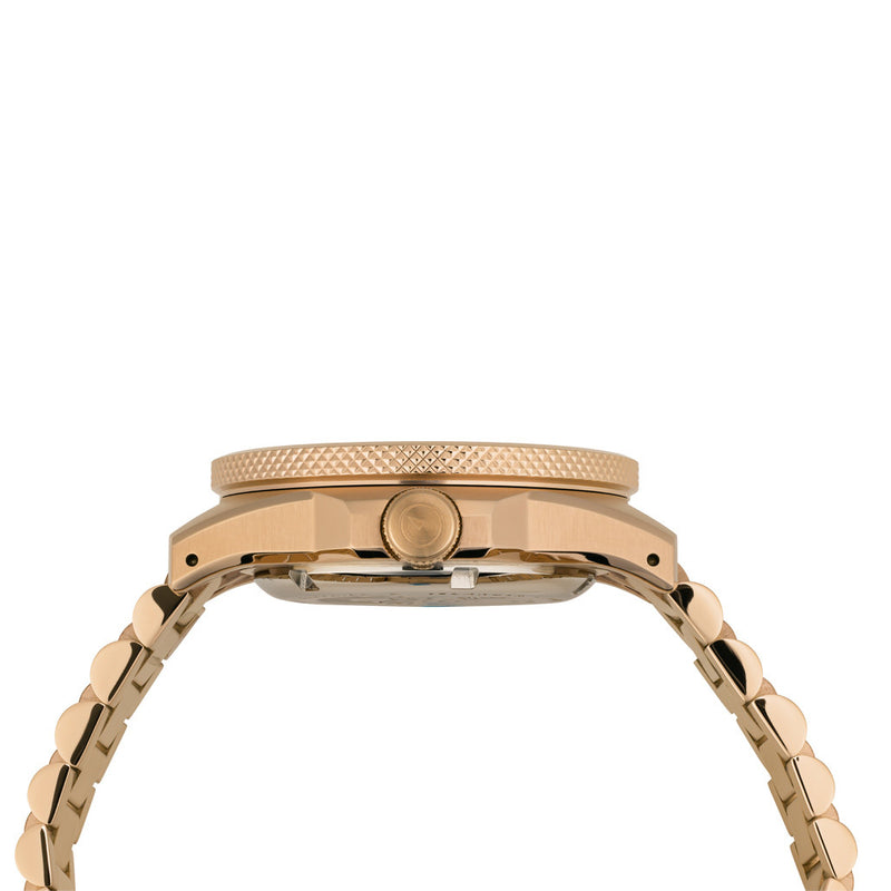 Islander Roslyn Rose Gold Dive Watch with Chocolate Brown Dial #ISL-169 crown