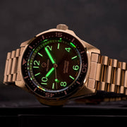 Islander Roslyn Rose Gold Dive Watch with Chocolate Brown Dial #ISL-169 lume