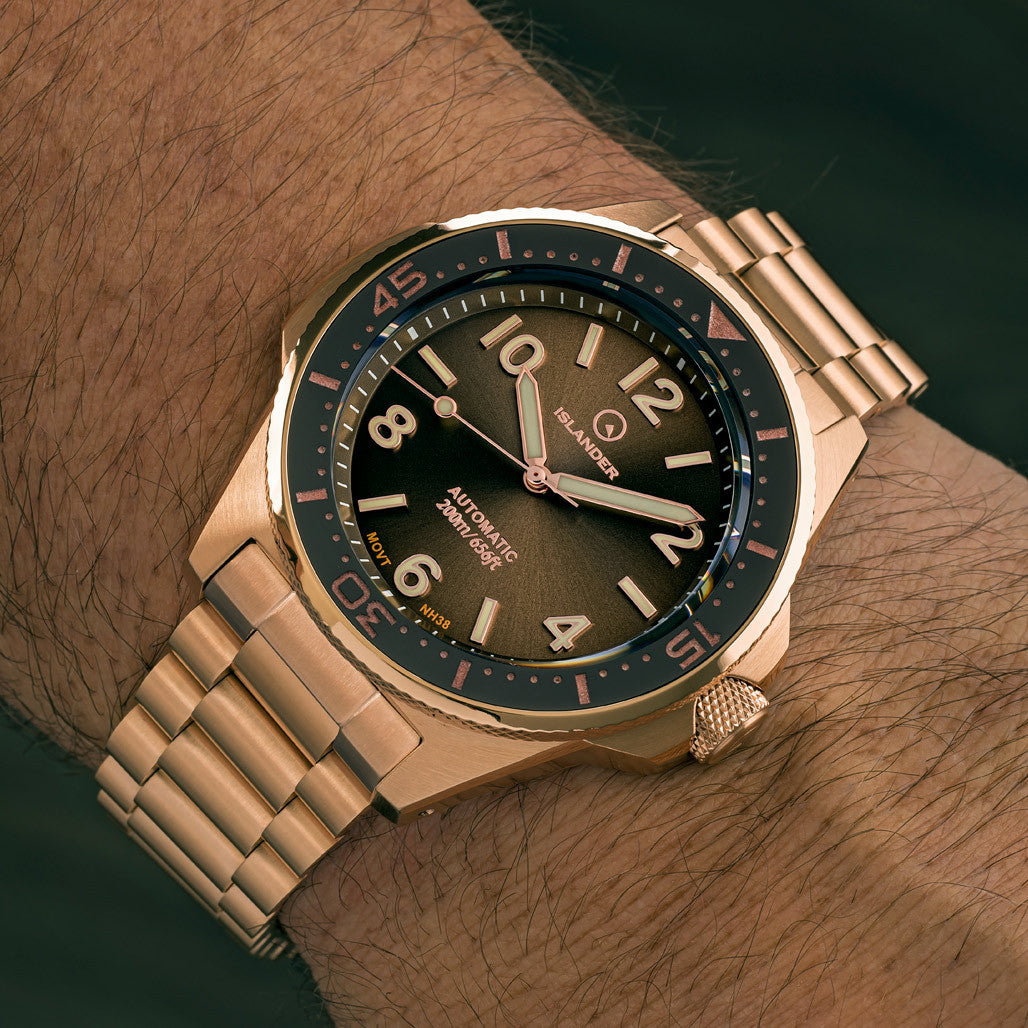 Rosé様 Islander Roslyn Rose Gold Dive Watch with Chocolate Brown Dial