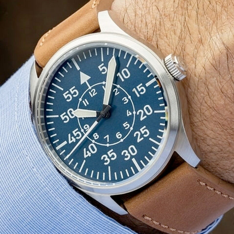 Islander Aviator Automatic Watch with Leather Strap and an Anti-Reflective Sapphire Crystal #ISL-17