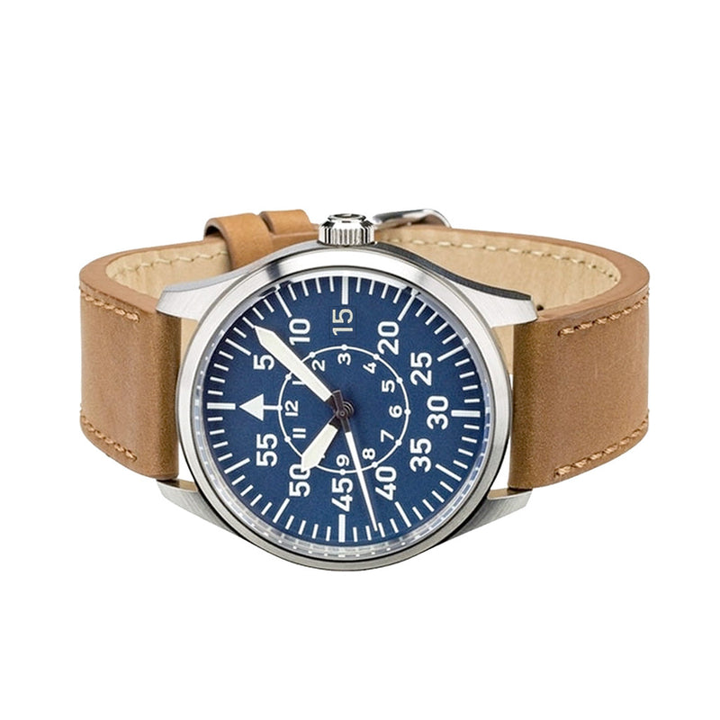 Islander Aviator Automatic Watch with Leather Strap and an Anti-Reflective Sapphire Crystal #ISL-17