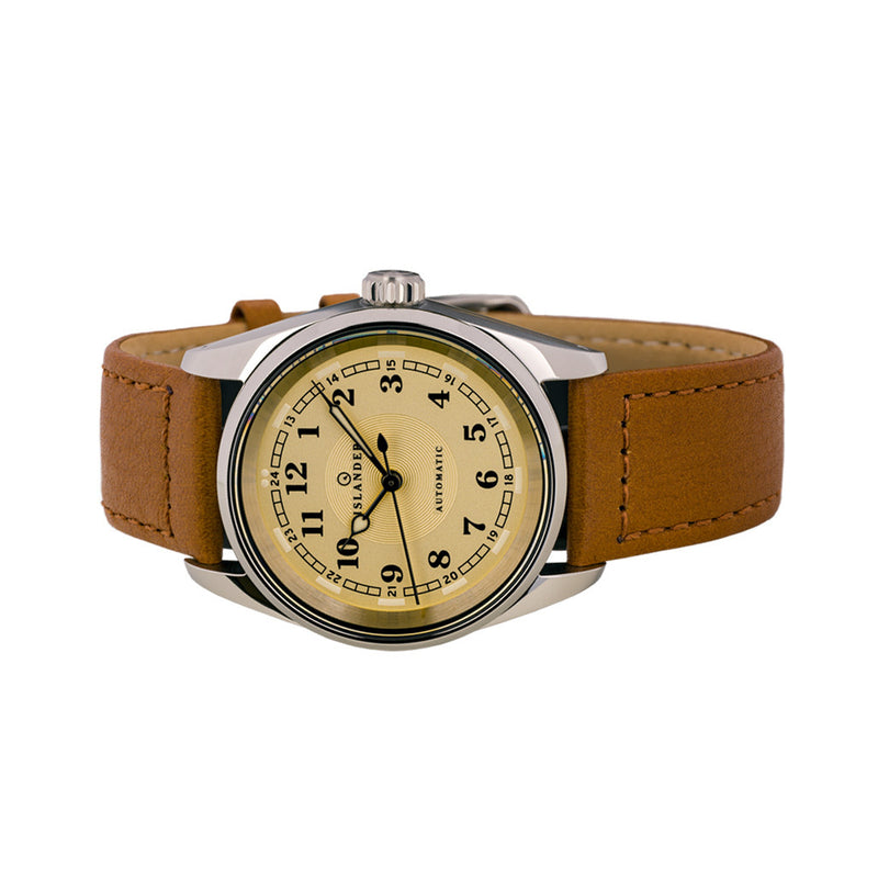 Islander Penn Automatic Railroad Watch with Vintage Gold Dial #ISL-171 side