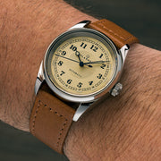Islander Penn Automatic Railroad Watch with Vintage Gold Dial #ISL-171 wrist