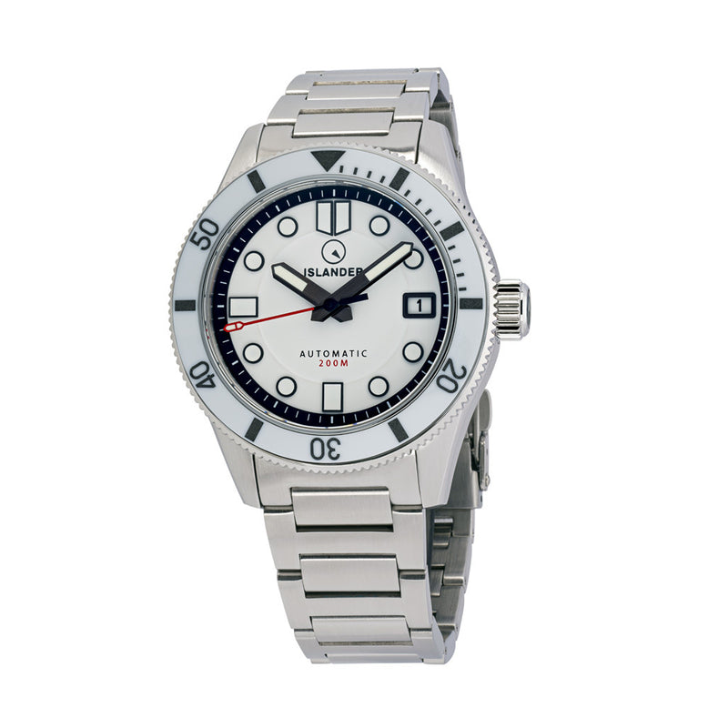 Islander "Ghost" Bayport 40mm Automatic Dive Watch with White Dial #ISL-173