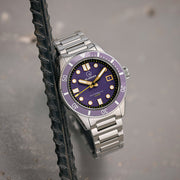 Islander Bayport 40mm Automatic Dive Watch with Purple Gilt Dial #ISL-174 lifestyle