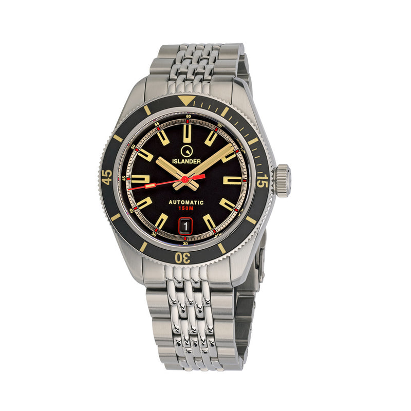 Islander Port Jefferson Skin Diver Automatic Watch with Gilt Black Dial #ISL-175