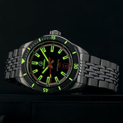 Islander Port Jefferson Skin Diver Automatic Watch with Gilt Black Dial #ISL-175 lume