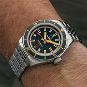 Islander Port Jefferson Skin Diver Automatic Watch with Gilt Black Dial #ISL-175 wrist