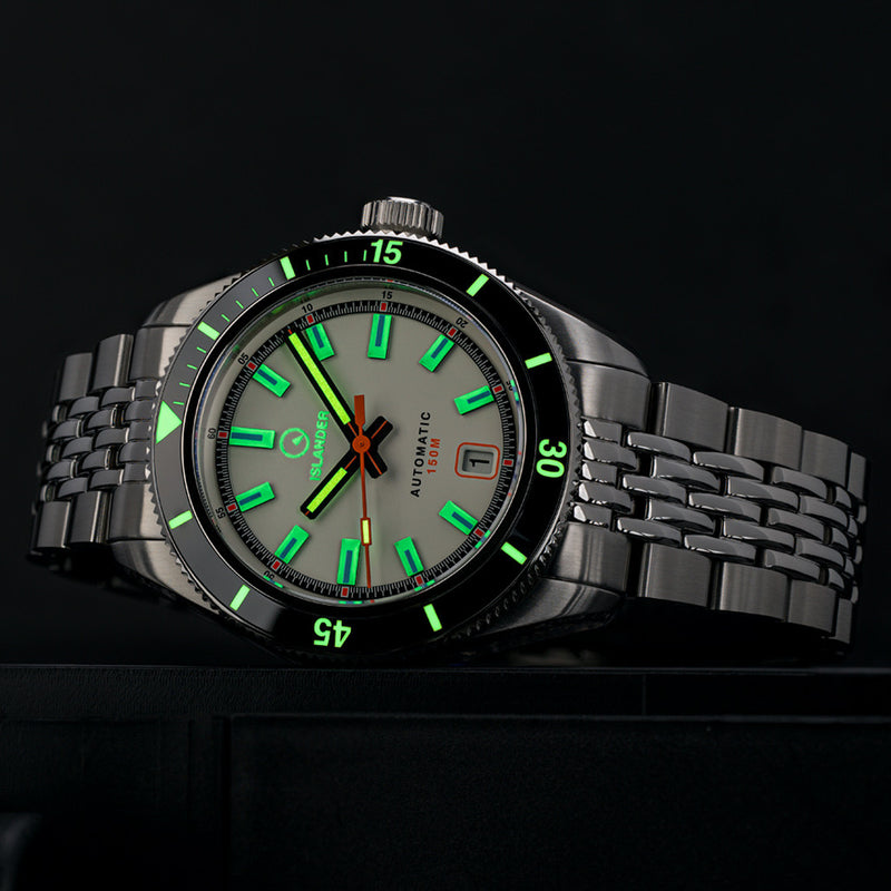 Islander Port Jefferson Skin Diver Automatic Watch with White Dial #ISL-176 lume