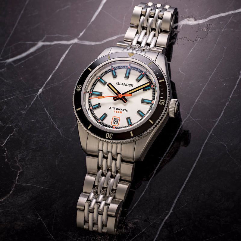 Islander Port Jefferson Skin Diver Automatic Watch with White Dial #ISL-176