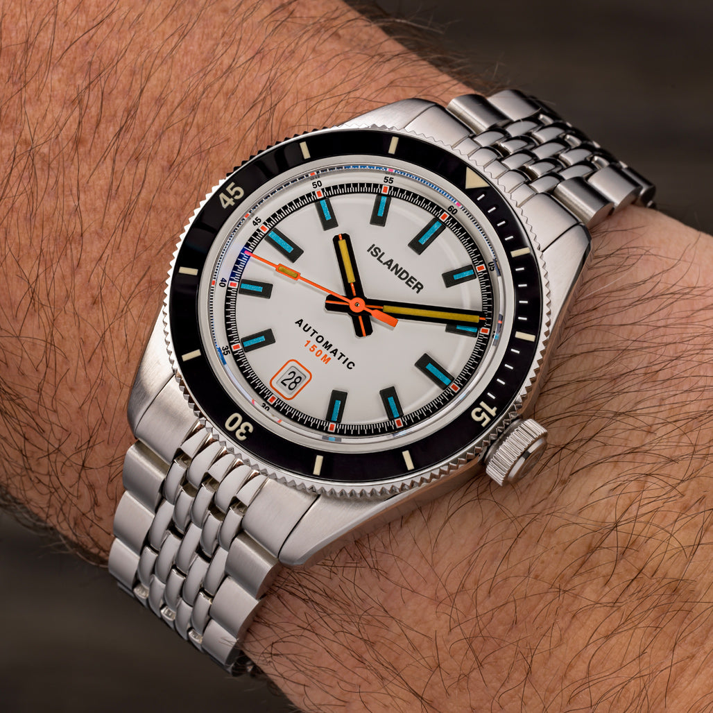 Islander Port Jefferson Skin Diver Automatic Watch with White Dial