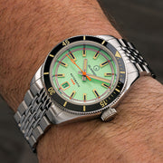 Islander Port Jefferson Skin Diver Automatic Watch with Caribbean Green Dial #ISL-177 wrist