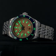 Islander Port Jefferson Skin Diver Automatic Watch with Sun Faded Orange Dial #ISL-178 lume