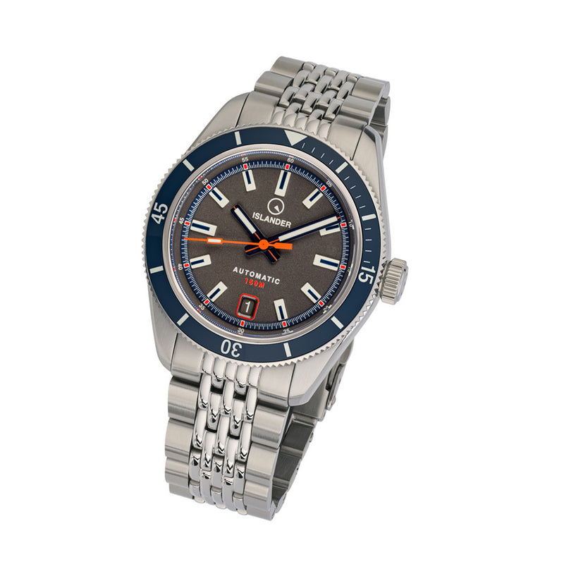 Islander Port Jefferson Skin Diver Automatic Watch with Charcoal Dial #ISL-179 tilt