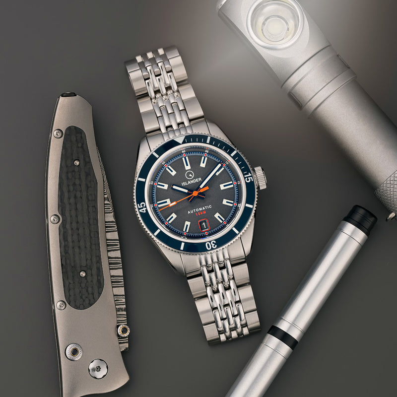 Islander Port Jefferson Skin Diver Automatic Watch with Charcoal Dial #ISL-179 lifestyle