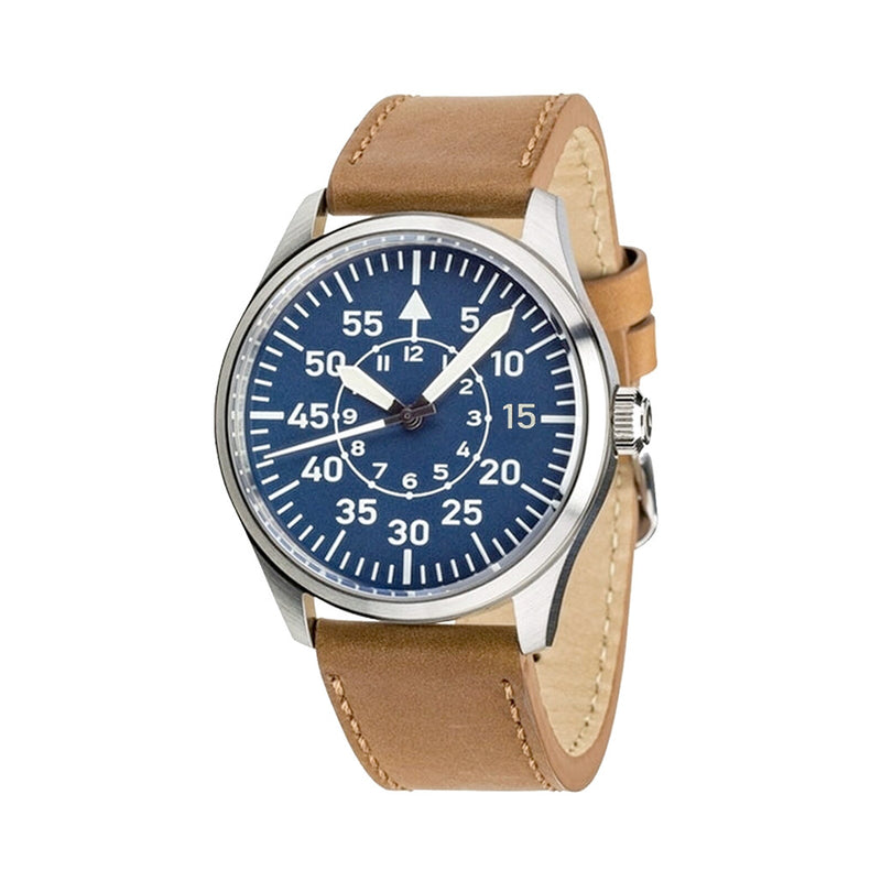 Islander Aviator Automatic Watch with Leather Strap and an Anti-Reflective Sapphire Crystal #ISL-17