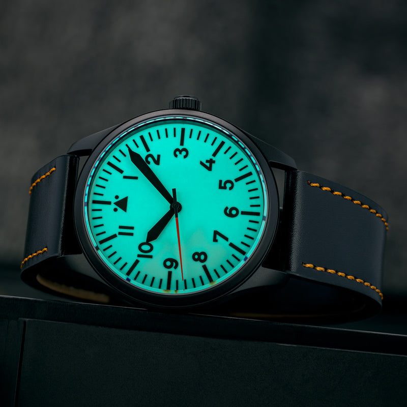 Islander DLC Aviator Automatic Watch with Full Lume A-Dial #ISL-181 lume
