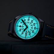 Islander DLC Aviator Automatic Watch with Full Lume B-Dial #ISL-182 lume