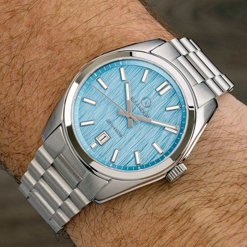 Islander Upper Brookville Hi-Beat Automatic Dress watch with Blue Birch Dial #ISL-183