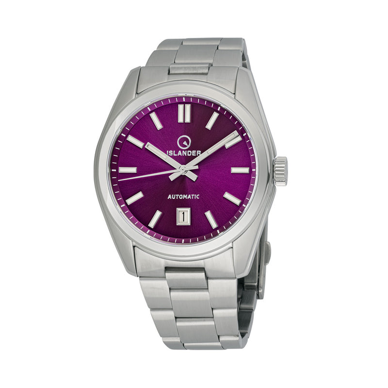 Islander Upper Brookville Hi-Beat Automatic Dress watch with Sunburst Purple Dial #ISL-185