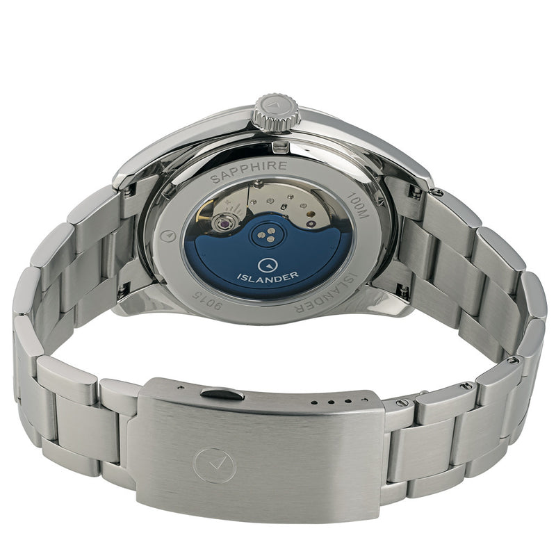 Islander Upper Brookville Hi-Beat Automatic Dress watch with Sunburst Purple Dial #ISL-185 back