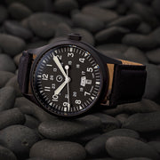 Islander Mitchel "DAY-T" Automatic DLC Field Watch with Black Dial #ISL-187