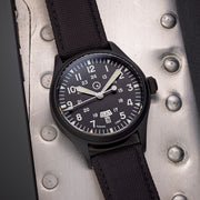 Islander Mitchel "DAY-T" Automatic DLC Field Watch with Black Dial #ISL-187