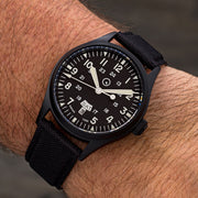 Islander Mitchel "DAY-T" Automatic DLC Field Watch with Black Dial #ISL-187