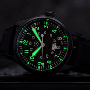 Islander Mitchel "DAY-T" Automatic DLC Field Watch with Black Dial #ISL-187