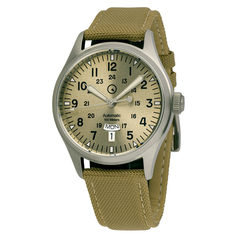 Islander Mitchel "DAY-T" Automatic Field Watch with Champagne Dial and Day-Date Display #ISL-188 zoom