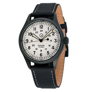 Islander Mitchel Automatic Field Watch with DLC Case and White Dial #ISL-189 zoom