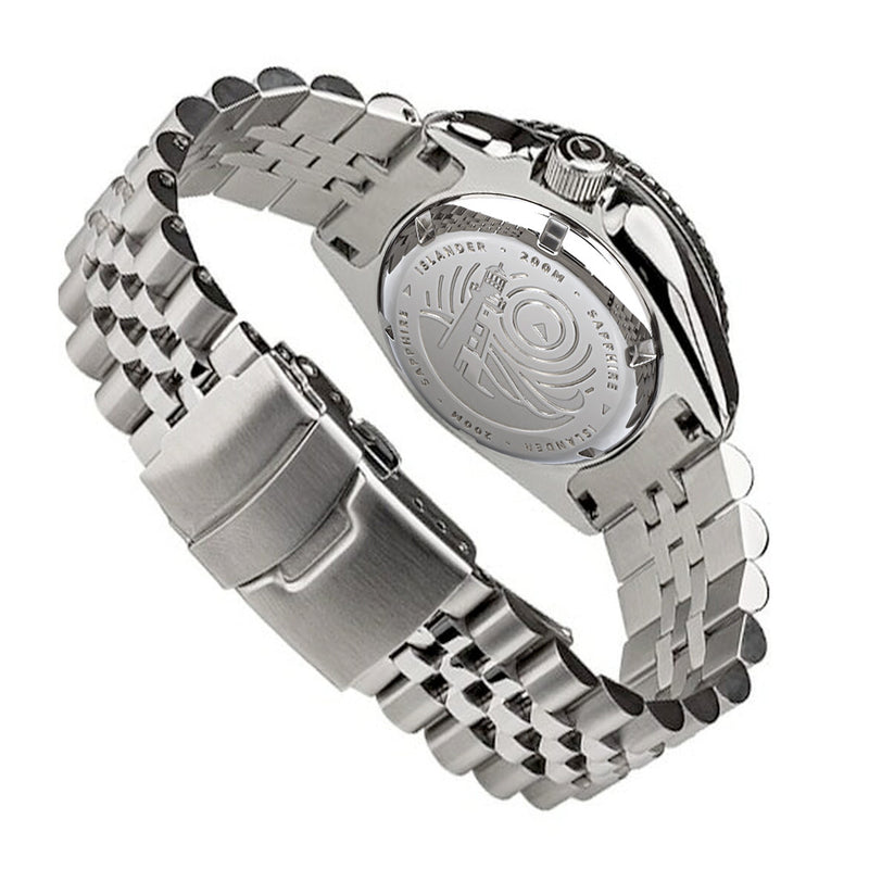 Islander Automatic Dive Watch with Solid-Link Bracelet, AR Sapphire Crystal, and Luminous Sapphire Bezel Insert #ISL-19