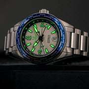 Islander Calabro GMT World Time Automatic Watch with White Dial #ISL-190 lume